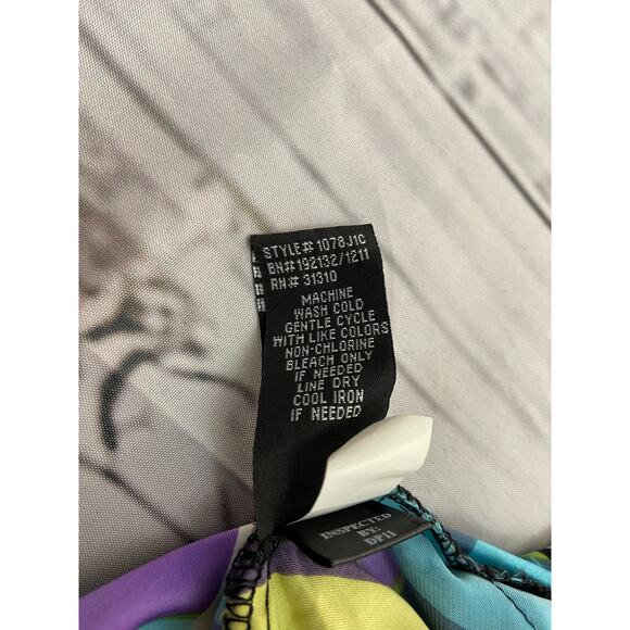 Iz Byer One Shoulder Blouson Top Womens S Smock Waist Side Slits Colorful Tunic - Picture 10 of 12